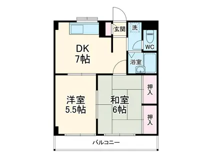 エステートピア松江(2DK/4階)の間取り写真