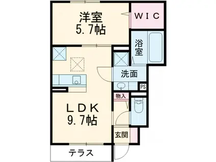 グレイスコート(1LDK/1階)の間取り写真
