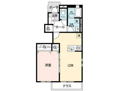 クレール相生(1LDK/1階)の間取り写真