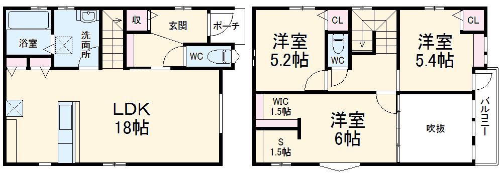 東海道本線 岡崎駅 徒歩8分 2階建 築6年(3LDK)の間取り写真