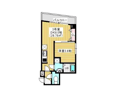 シャルム・ドゥ・プランドール1(1DK/4階)の間取り写真