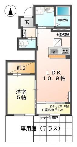 FELICE(1LDK/1階)の間取り写真