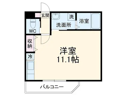 アフェット稲毛Ⅲ(ワンルーム/3階)の間取り写真