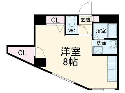 アフェット稲毛Ⅱ(ワンルーム/4階)の間取り写真