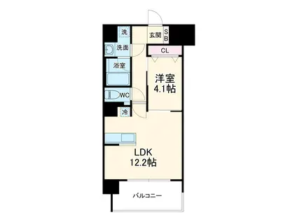 ルーエ池下(1LDK/10階)の間取り写真