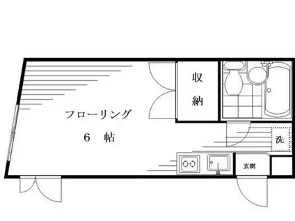コットン落合(1K/1階)の間取り写真