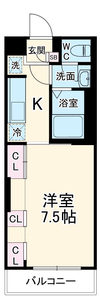 メゾンドコンフォート 宮本A(1K/1階)の間取り写真