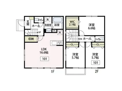 ボヌール相模大野Ⅳ(3LDK)の間取り写真