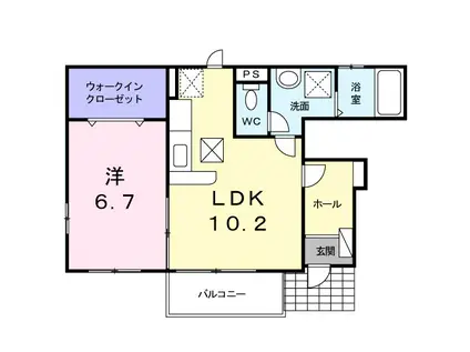 ベルファミーユ Ⅰ(1LDK/1階)の間取り写真