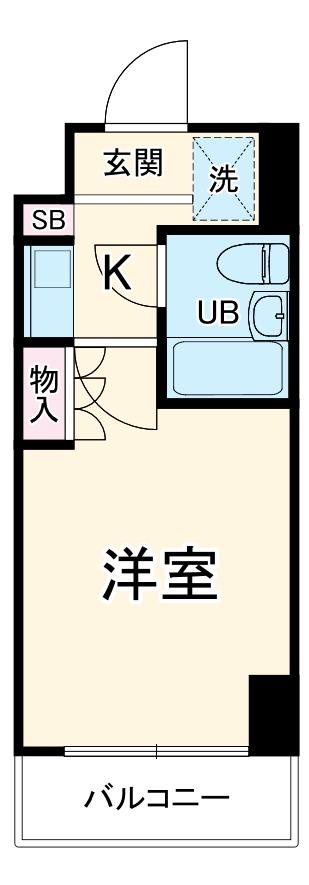 ダイアパレスアクティブシティ本厚木(1K/3階)の間取り写真