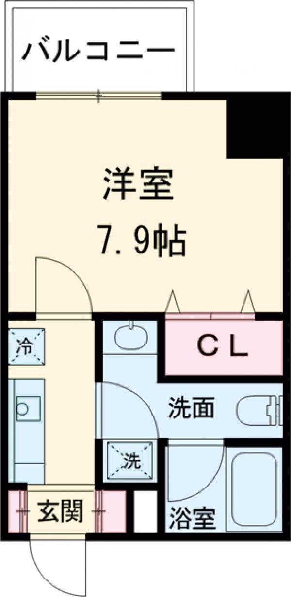 レジエール イースト(1K/5階)の間取り写真