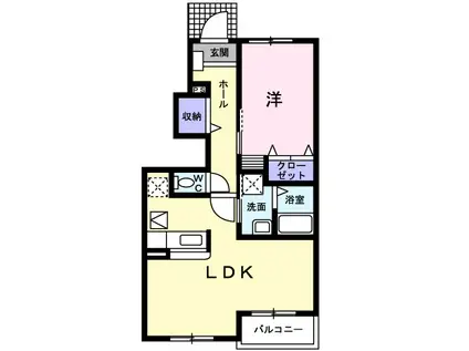 サンパティーク アビテⅠ(1LDK/1階)の間取り写真