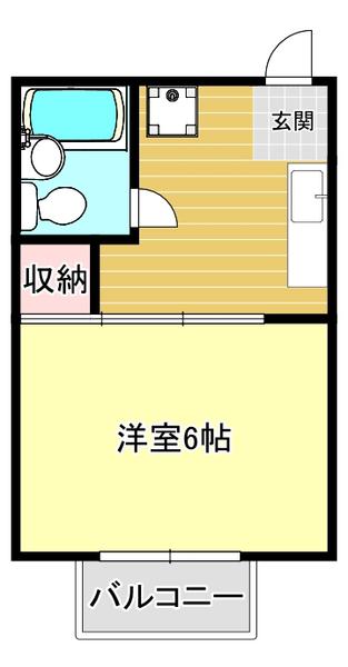 コーポ飯山(ワンルーム/2階)の間取り写真