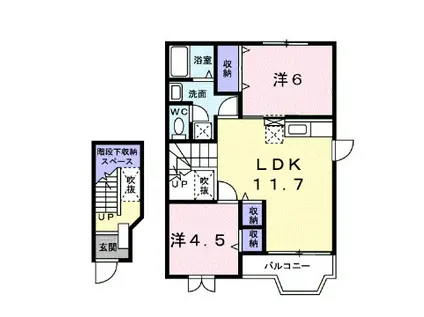 コミュニティ21(2LDK/2階)の間取り写真