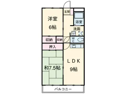 ハーモニー和合Ⅰ(2LDK/4階)の間取り写真