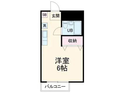 ラポート船橋(ワンルーム/2階)の間取り写真