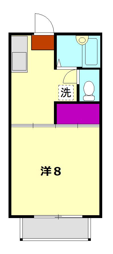 パークヒルズ2(1K/2階)の間取り写真
