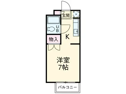 サンアベニュー富塚Ⅱ(1K/2階)の間取り写真