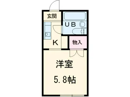 カナコーハイム(1K/1階)の間取り写真