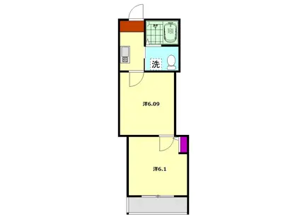 カインドネス本厚木(2K/1階)の間取り写真