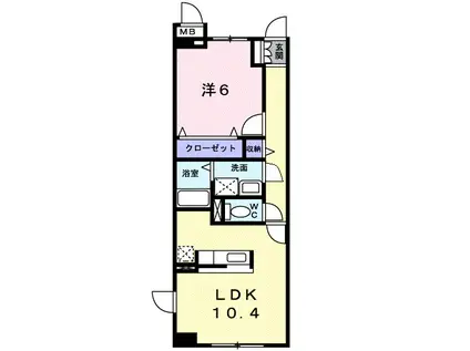スプリングⅡ(1LDK/1階)の間取り写真