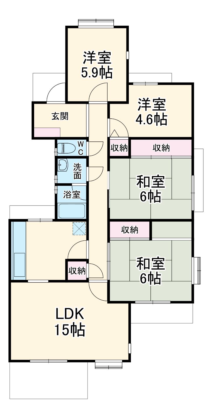 佐鳴湖パークタウン3号棟(4LDK/3階)の間取り写真