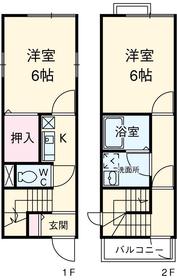 南武線 尻手駅 徒歩6分 2階建 築18年(2K)の間取り写真