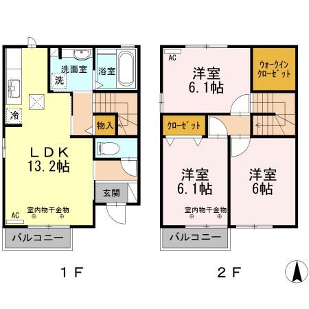 Ｊ・コート　Ｂ(3LDK)の間取り写真