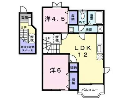 ミルフィーユⅢ(2LDK/2階)の間取り写真