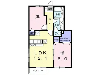 サンフォレストⅠ(2LDK/1階)の間取り写真