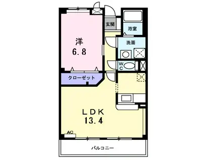 メゾン・アルカンシエル(1LDK/3階)の間取り写真