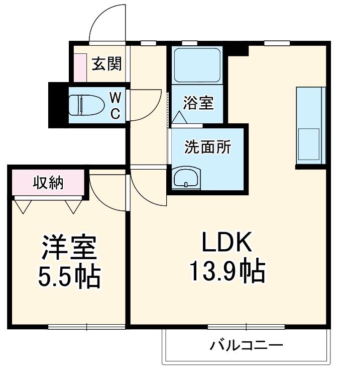 アーバンベリー(1LDK/1階)の間取り写真
