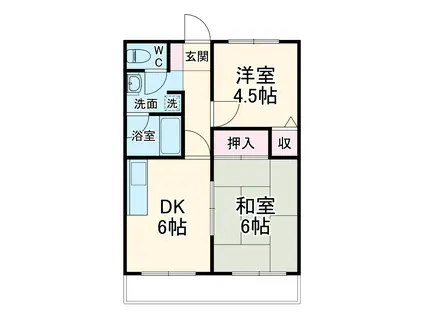 ネオフラッツA棟(2DK/3階)の間取り写真