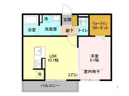 ライフマンション B(1LDK/2階)の間取り写真