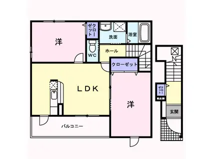 サニ- K2(2LDK/2階)の間取り写真