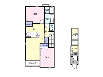 SPES PIRUM Ⅰ(2LDK/2階)の間取り写真