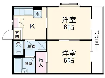 ファミーユ(2K/1階)の間取り写真