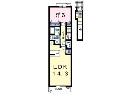 リベーラA(1LDK/2階)の間取り写真