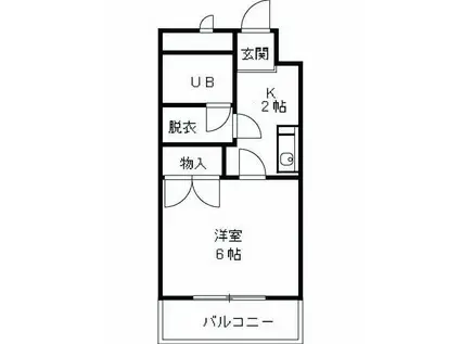 SDビル(1K/2階)の間取り写真