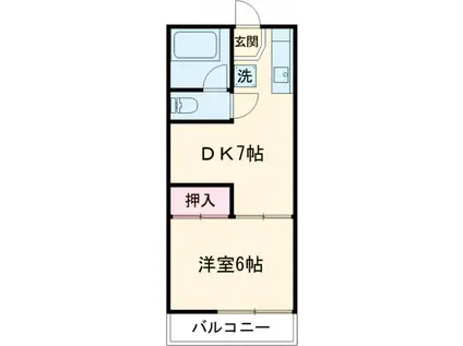 サンライズコーポ(1DK/2階)の間取り写真