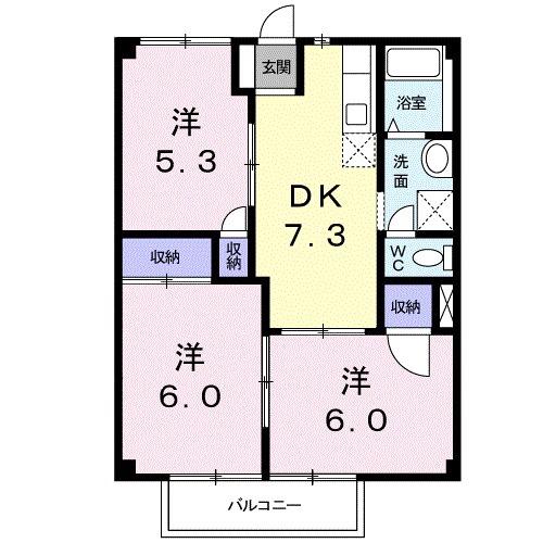 グリーンハイツⅡ(3DK/1階)の間取り写真