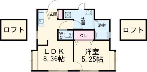 バークレイビラ(1LDK/2階)の間取り写真