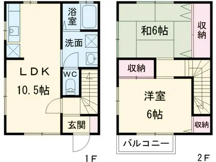 メゾネット木戸(2LDK)の間取り写真