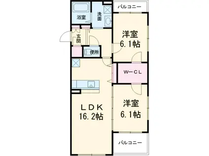 インテグラ D(2LDK/1階)の間取り写真