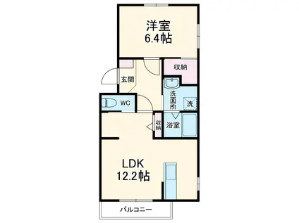 ル・リオン泉(1LDK/2階)の間取り写真