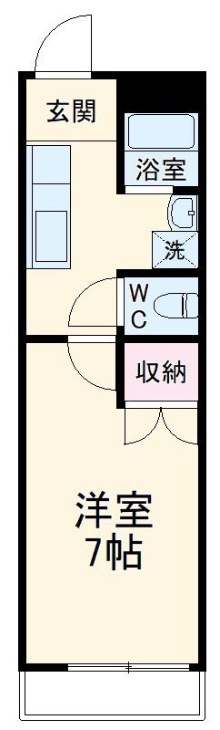 グランデール和合(1K/2階)の間取り写真