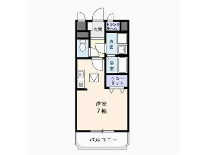 メゾン・ソレイユ(ワンルーム/1階)の間取り写真