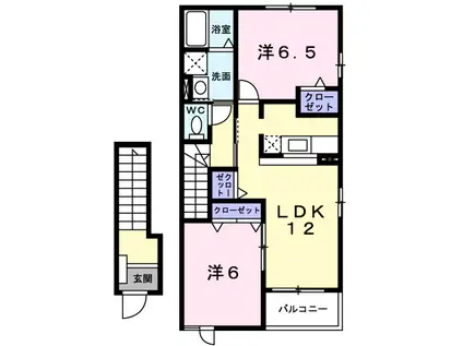 アクア ガーデン 3(2LDK/2階)の間取り写真