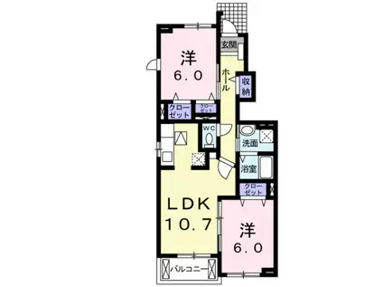 サニーヴィレッジⅢ(2LDK/1階)の間取り写真
