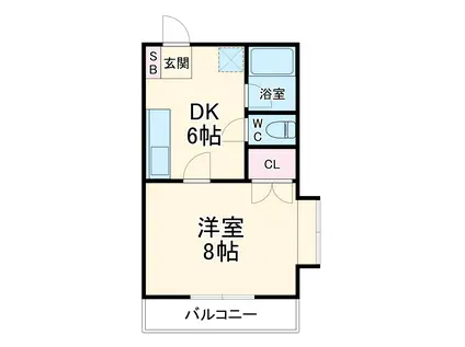 メゾン アルカディア(1DK/2階)の間取り写真